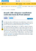 Le Parisien : Arcueil : 250 «citoyens» manifestent contre des tracts du Front national