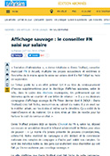 Le Parisien : Affichage sauvage : Le conseiller FN saisi sur salaire