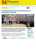 94 Citoyens : Le FN boudé pendant la cérémonie du 11 novembre à Arcueil